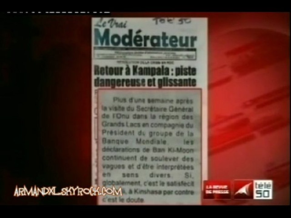 KINSHASA  REVUE DE PRESSE DU 31 MAI 2013: Retour à Kampala, c'est une piste dangereuse et glissante
