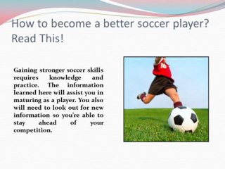 How to become a better soccer player