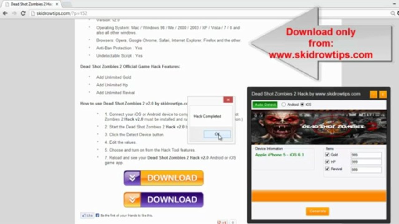 Dead Shot Zombies 2 Hack Cheat adder download 2013 [Gold]