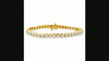 3ct Round Based Diamond Tennis Bracelet In 14k Yellow Gold Review