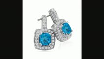 34ct Blue Topaz And Diamond Earrings In 14k White Gold Review