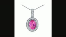 12ct Pink Topaz And Diamond Pendant In 14k White Gold Review