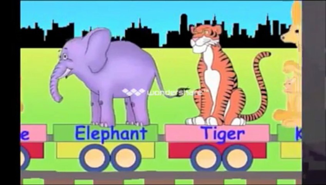Learn Wild Animal Train - learning zoo animals video for kids - YouTube ...