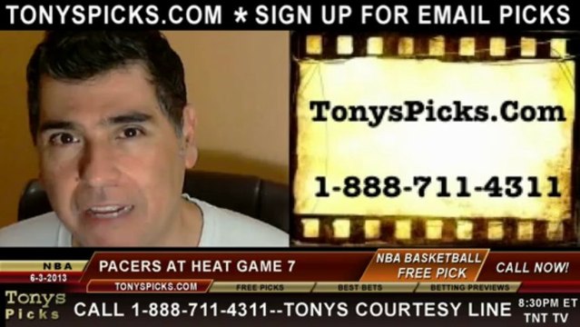Game 7 Odds Pick Miami Heat vs. Indiana Pacers Prediction NBA Playoff Preview 6-3-2013