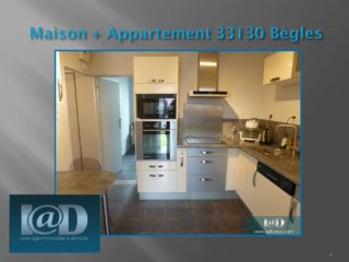MAISON ET APPARTEMENT A VENDRE 33100 BEGLES