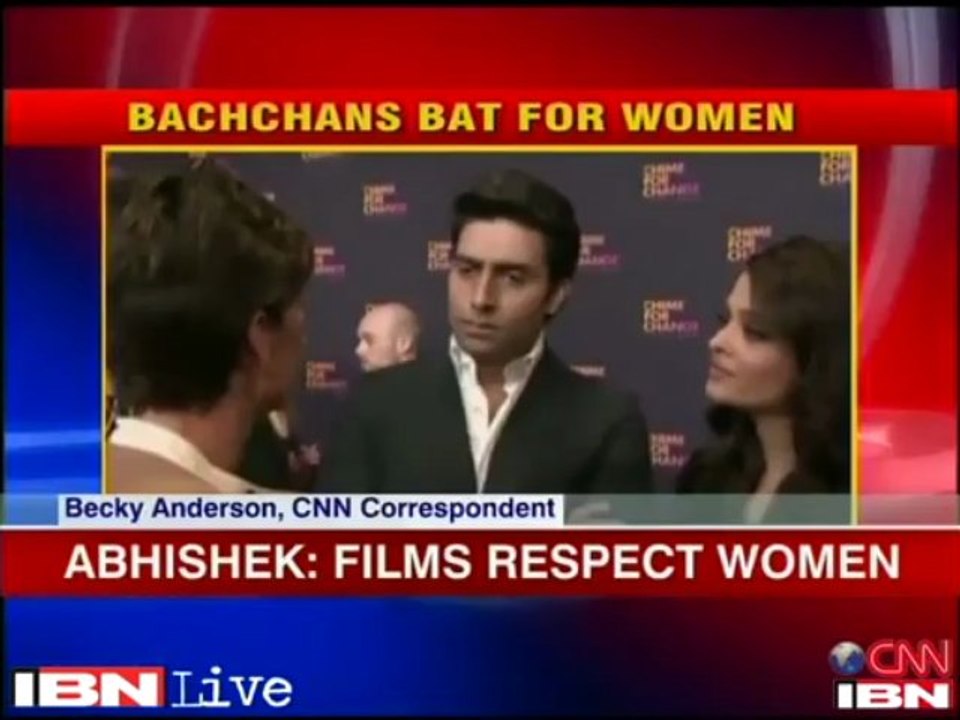 Aishwarya, Abhishek speak on the need to change mindset towards women in India - Chime for Change 2013