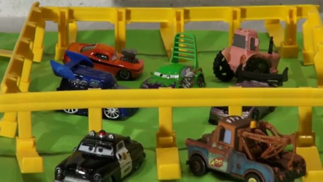 Disney Pixar Cars, The Delinquent Road Hazards re-enactment with Lightning McQueen and Mater