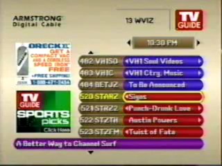 Armstrong Digital Cable Program Guide Sampler (11/24/2003)