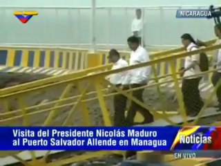 Presidentes Maduro y Ortega visitan puerto Salvador Allende en Managua
