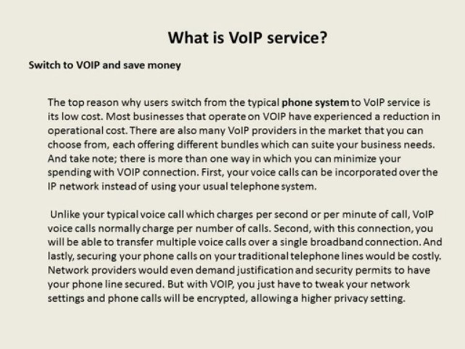 What is VoIP Service
