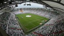 Legia - Śląsk Oprawa na cztery trybuny na wyjście piłkarzy (HD)