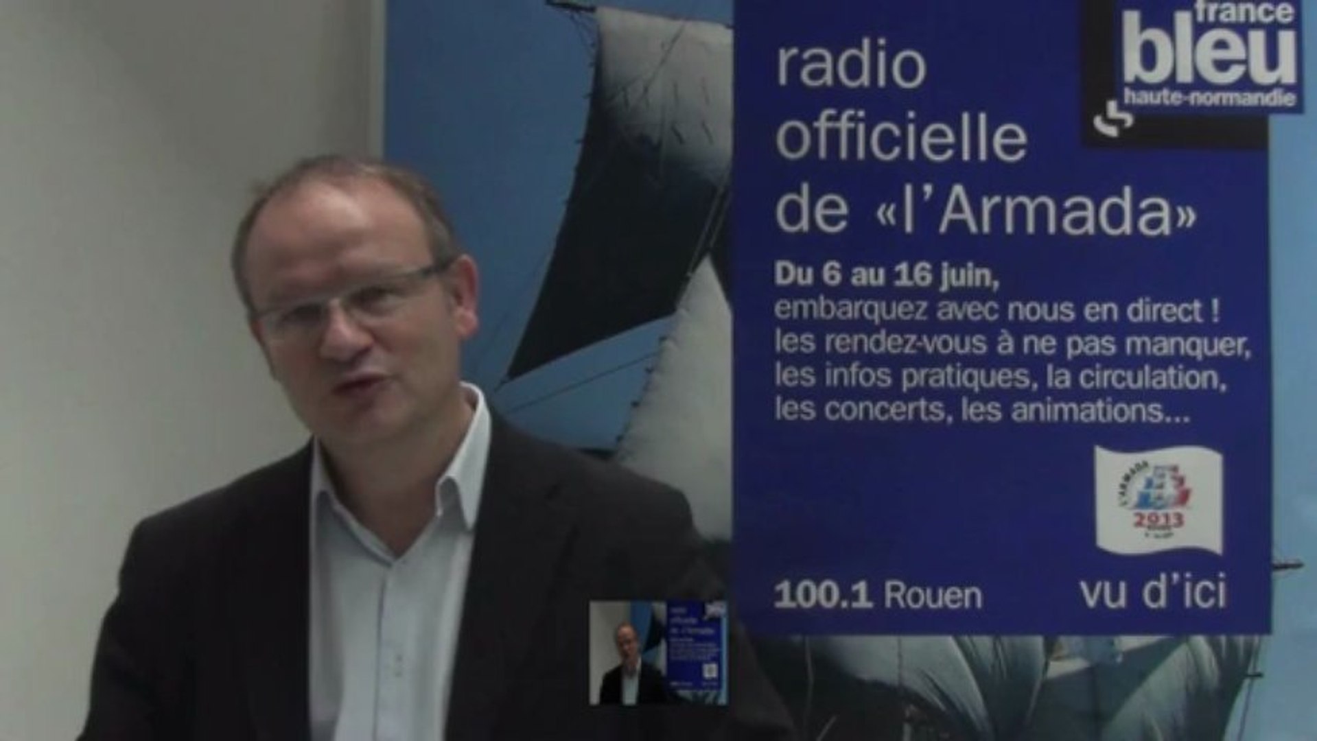 Bruno Leroy présente le dispositif pour l'Armada sur France Bleu Haute- Normandie - Vidéo Dailymotion
