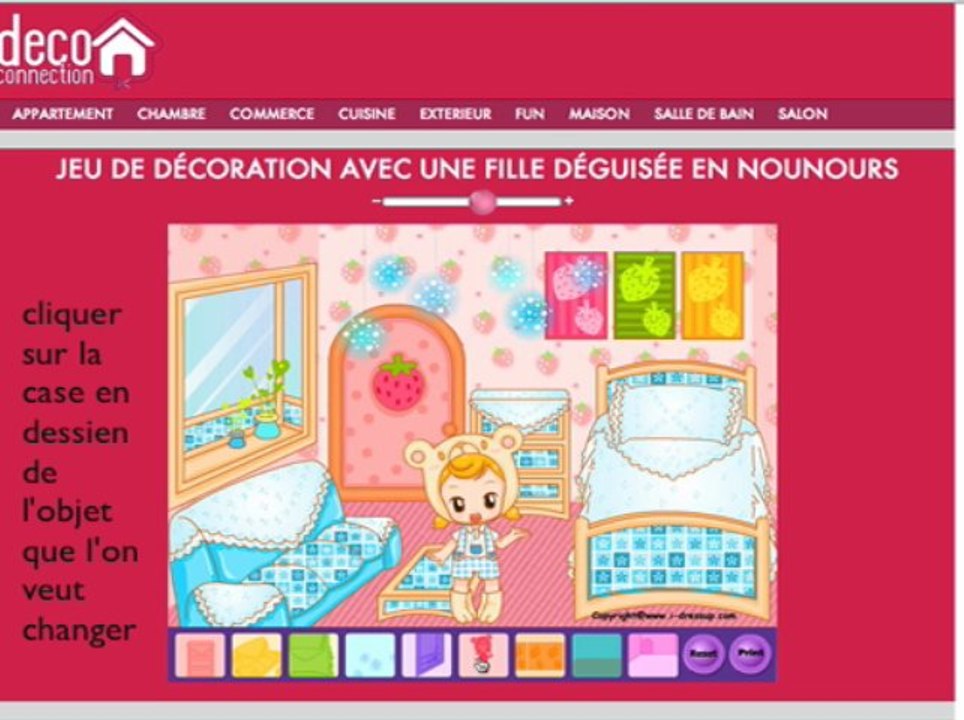 Decoconnection: des jeux de déco avec une fille  en nounours