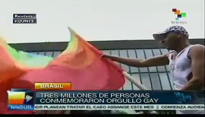 Tres millones de personas conmemoran orgullo Gay en Sau Paulo