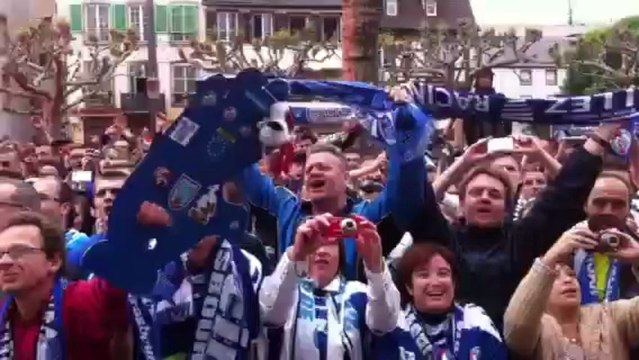 Foot : Strasbourg fête la montée du Racing en National place Broglie 2