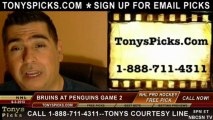 NHL Playoff Pick Game 2 Pittsburgh Penguins vs. Boston Bruins Odds Prediction Preview 6-3-2013