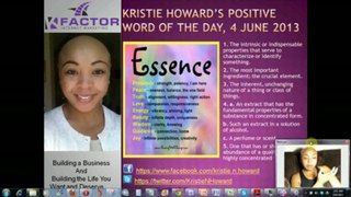 Kristie Howard's Positive Word of the Day, June 4 2013 | Essence