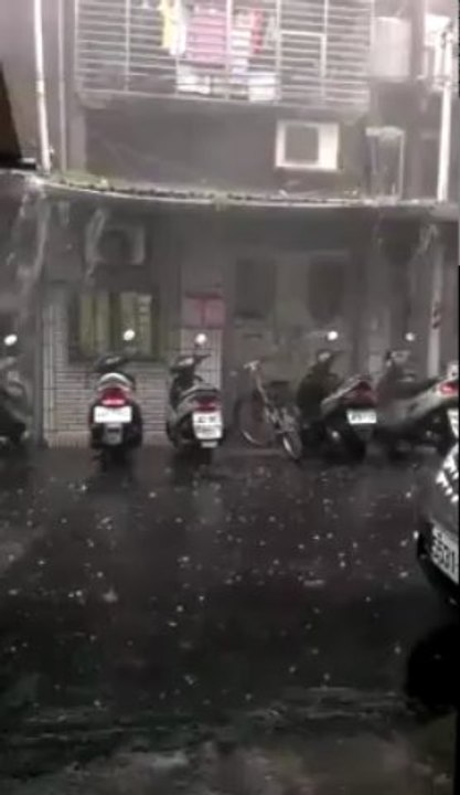 6/4 台北市狂風暴雨下冰雹