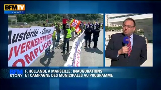 BFM STORY: F. Hollande à Marseille, inaugurations et campagne des municipales au programme - 04/06