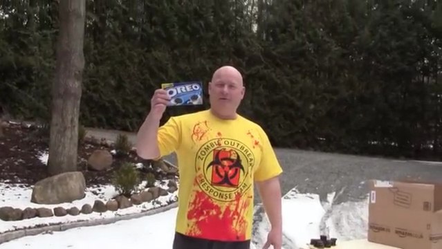 Oreo Separation Pump Gun - He built a home made shotgun loaded with Oreo!!!