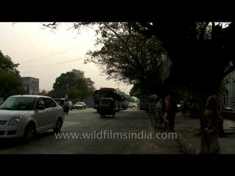 Passing by Metro construction site in South Extension, Delhi