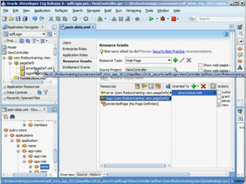 ADF Training - Oracle Security For 11g - Custom ADF Forms For Login - Episode 2