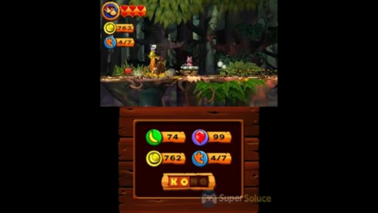 Soluce Donkey Kong Country Returns 3D : 5-5 Flore à Ressorts