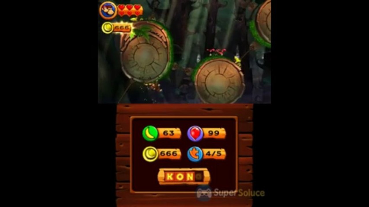 Soluce Donkey Kong Country Returns 3D : 5-2 Primates Acrobates