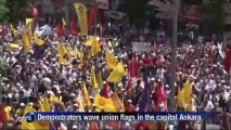 Striking workers join mass Turkey protests