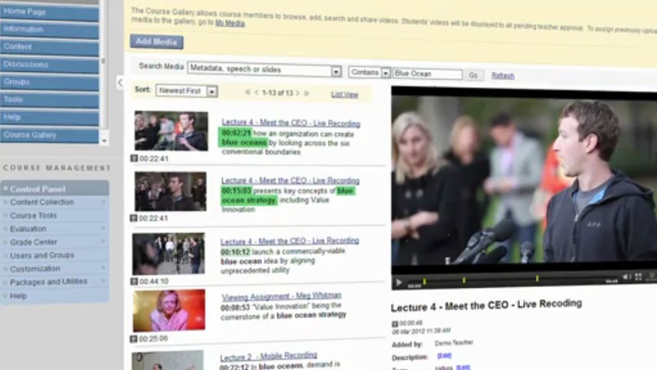Video Integrated Learning - Kaltura Roadmap