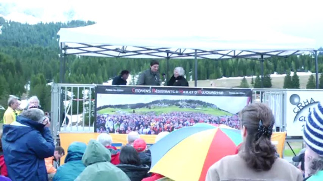 Christiane Hessel au Plateau des Glières en 2013