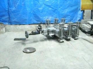 水圧軟体筋肉ロボット：P46：六足歩行：研削：サンポート