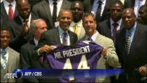 Football US: Obama reçoit les Ravens à la Maison Blanche