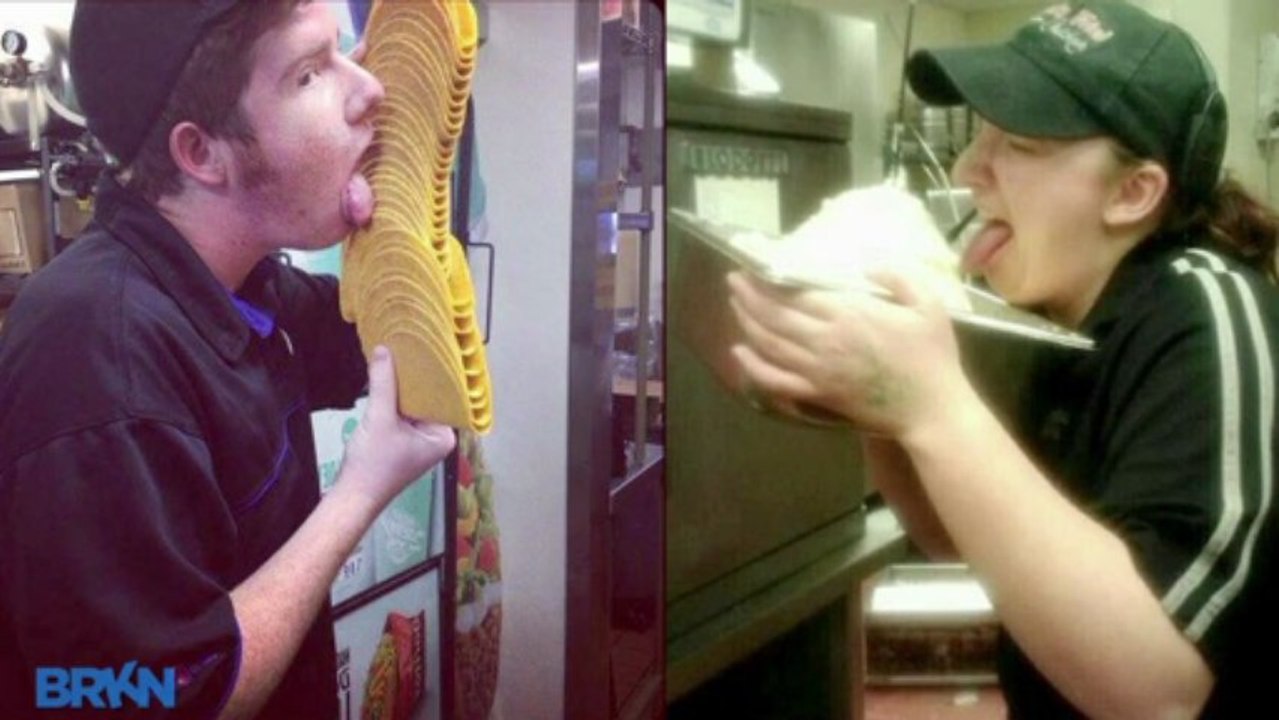 Taco Bell Employee Licks Taco Shells in Photo