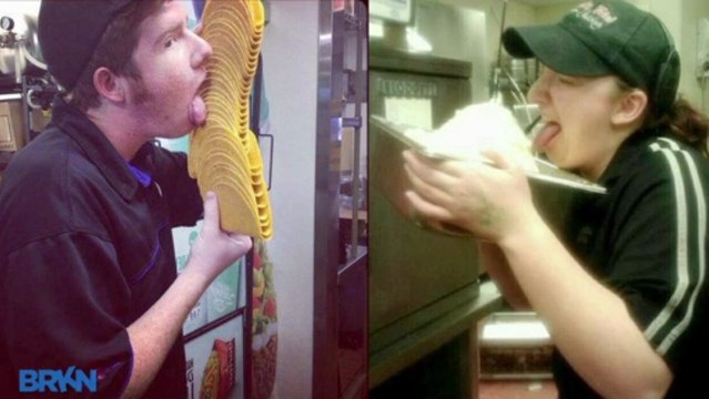 Taco Bell Employee Licks Taco Shells in Photo