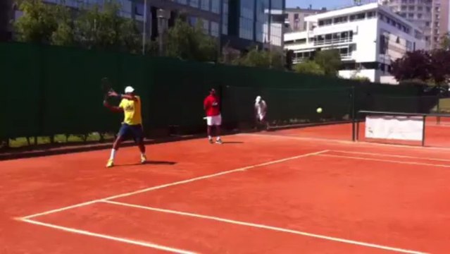 Jo-Wilfried Tsonga à l'entraînement jeudi 6 mai
