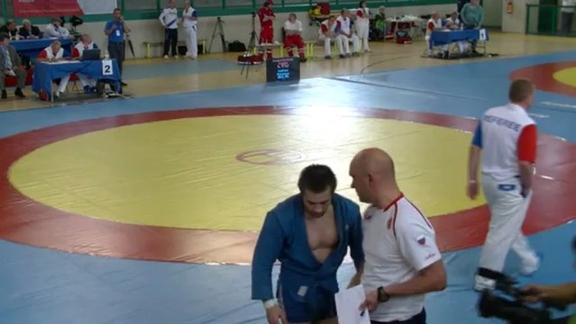 Jacek Cal (POL) vs Ali Kurzhev (RUS) 74 kg - European SAMBO Championships 2013, Crema Italy