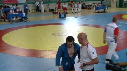 Jacek Cal (POL) vs Ali Kurzhev (RUS) 74 kg - European SAMBO Championships 2013, Crema Italy