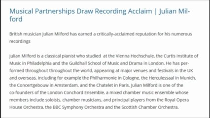 Julian Milford Classical Pianist