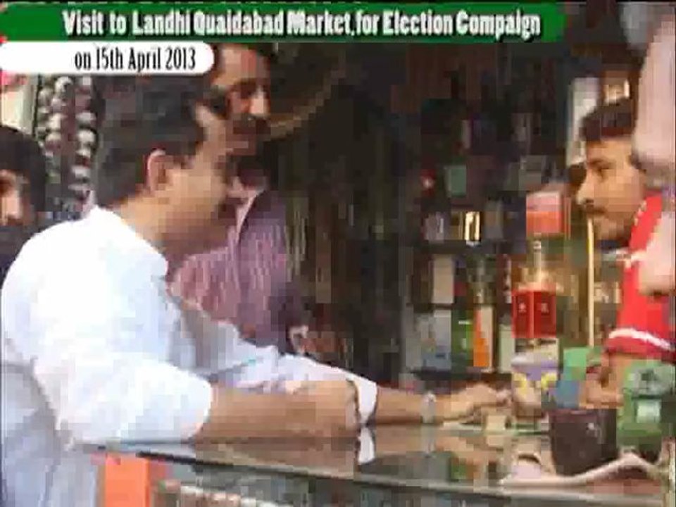 President PML Q Sindh Haleem Adil Sheikh visited Landhi Quaidabad Market on 15.04.2013