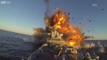 Forças armadas Norueguesas destroem embarcação marítima com mísseis