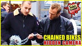 Hidden Camera: Chained Bikes Prank !