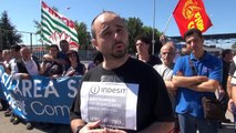 Teverola - (CE) - Continua la protesta dei lavoratori Indesit (07.06.13)