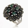925 Sterling Silver Rings Ruby Emerald Sapphire Gemstone Beta Jewelry