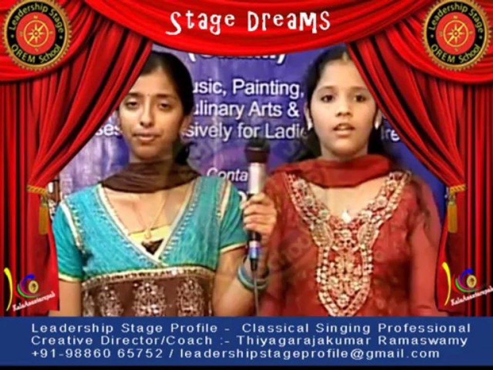 Thiyagarajakumar Ramaswamy's Leadership Stage Profile - Stage Dreams - Musician - Group Classical Singing