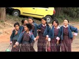 Bhutanese children go to school