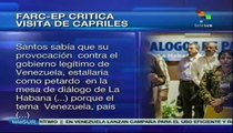 FARC-EP critica visita de Capriles a Colombia