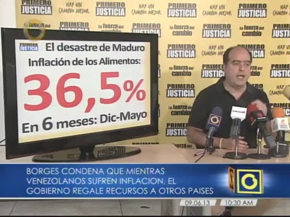 Borges: Inflación registrada en mayo no se presentaba en Venezuela desde junio de 1996