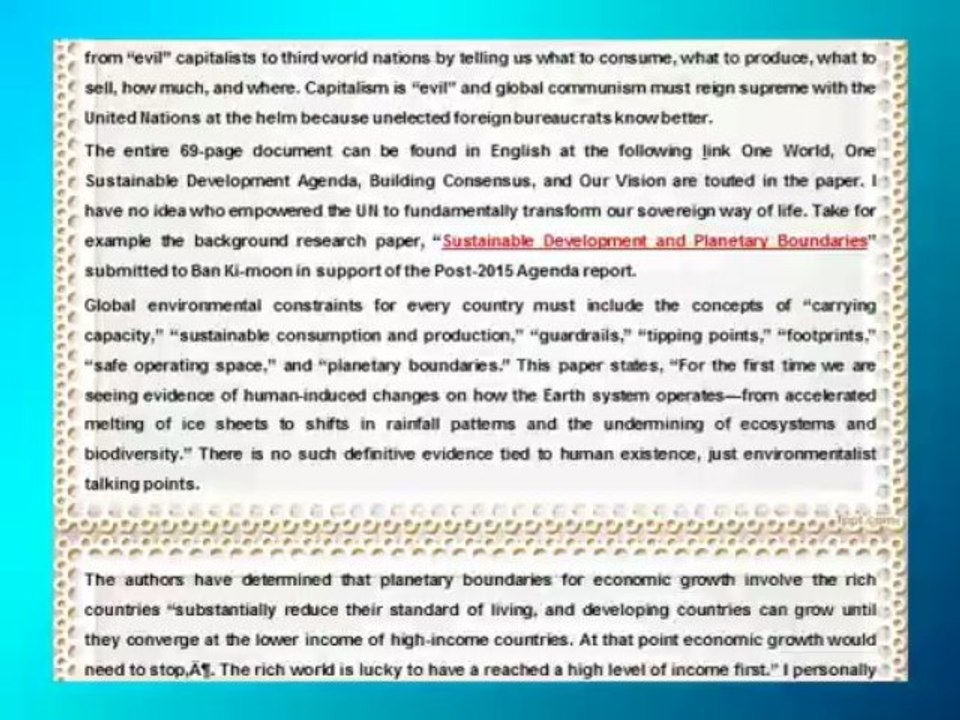 Jakarta Crown Eco Management: UN's "Post-2015 Development Agenda" Morphed from "Agenda 21"