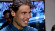 El Príncipe Felipe felicita a Ferrer y a Nadal en el vestuario